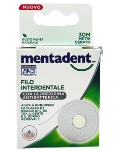Mentadent Filo Interdentale Cerato 30 Metri - Con Clorexidina Antibatterica